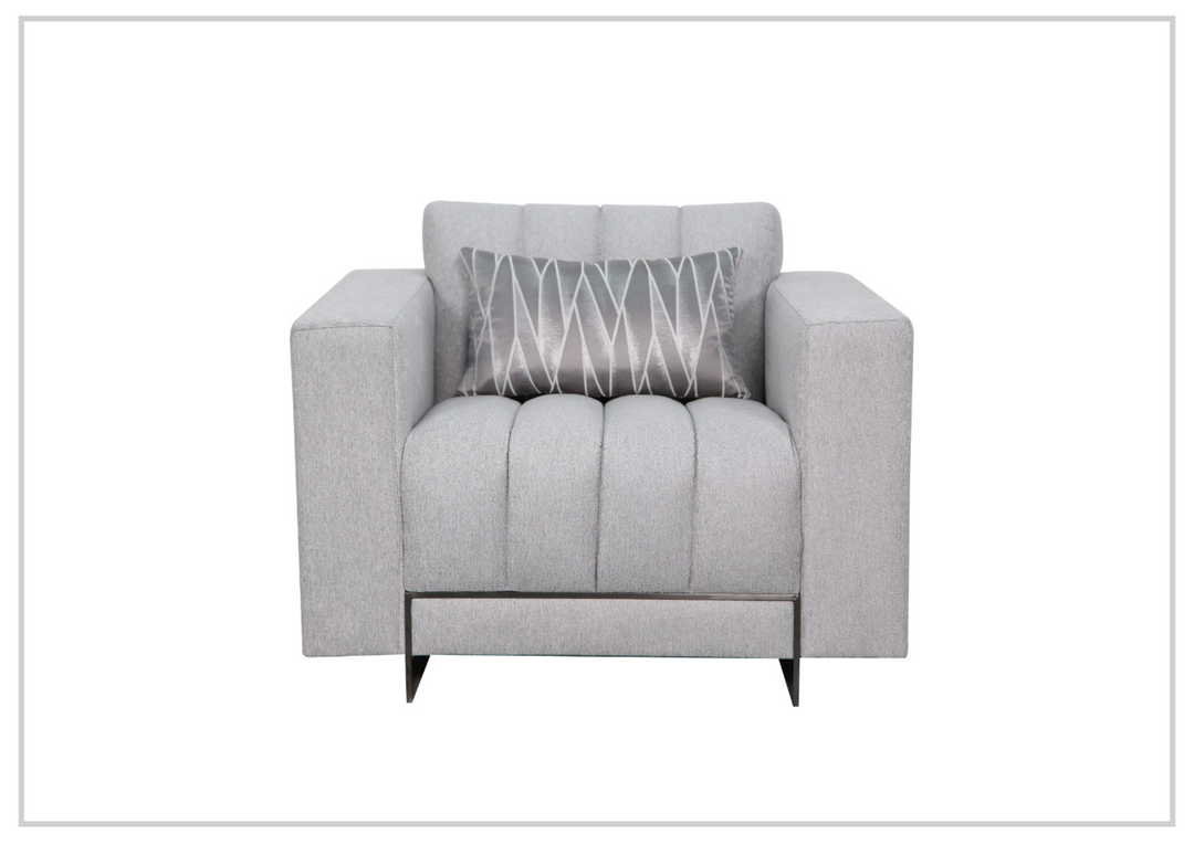Klaussner Talento Tufted Gray Fabric Accent Chair with Sleek Track Arms