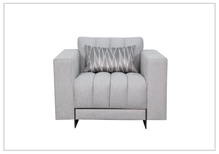 Klaussner Talento Tufted Gray Fabric Accent Chair with Sleek Track Arms