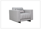 Klaussner Talento Tufted Gray Fabric Accent Chair with Sleek Track Arms