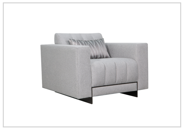 Klaussner Talento Tufted Gray Fabric Accent Chair with Sleek Track Arms