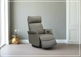 Tessa Leather Recliner Chair With Swivel Base In Gray-SOFABED