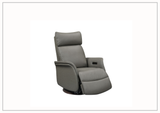 Tessa Leather Recliner Chair With Swivel Base In Gray-SOFABED