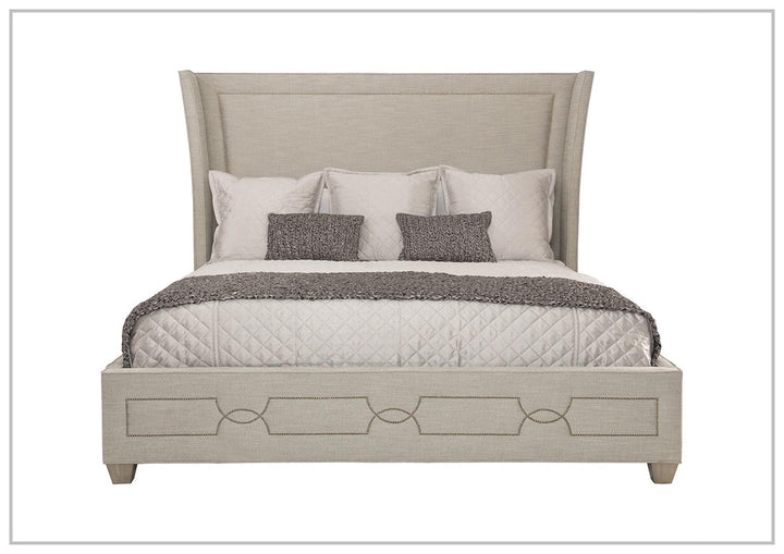 Bernhardt Criteria Shelter Olive Grey Upholstered King Size Bed