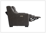 Bernhardt Germain 3-Seater Leather Power Motion Sofa with USB Ports