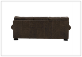 Bernhardt Foster Dark Brown Leather Sofa with Rolled Arms