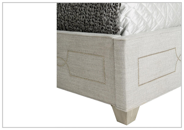 Bernhardt Criteria Shelter Olive Grey Upholstered King Size Bed