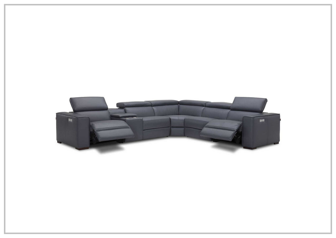 Gio Italia Aventura L-Shaped Leather Power Reclining Sectional Sofa