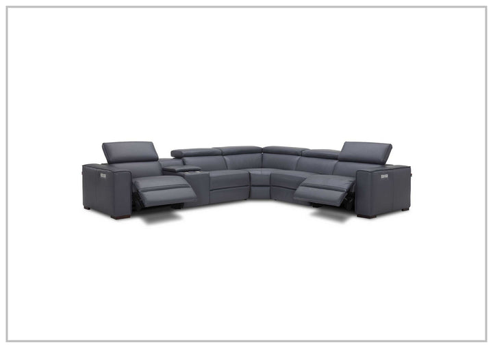 Gio Italia Aventura L-Shaped Leather Power Reclining Sectional Sofa