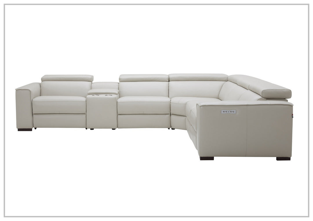 Gio Italia Aventura L-Shaped Leather Power Reclining Sectional Sofa
