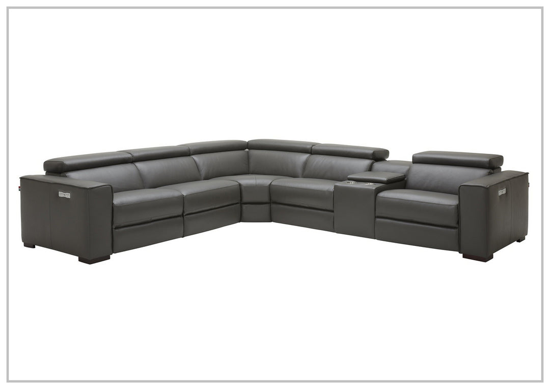 Gio Italia Aventura L-Shaped Leather Power Reclining Sectional Sofa