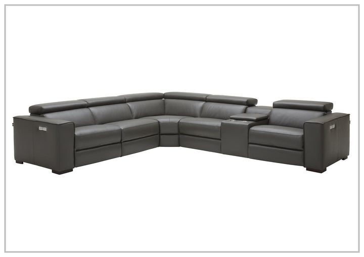 Gio Italia Aventura L-Shaped Leather Power Reclining Sectional Sofa