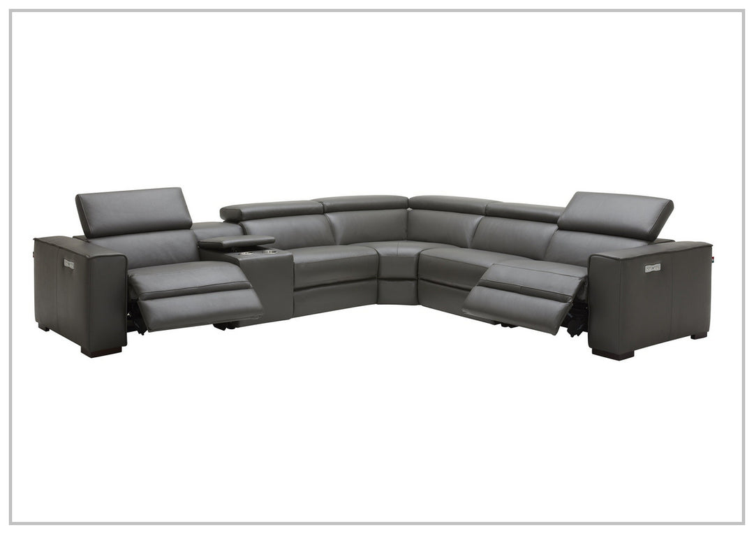 Gio Italia Aventura L-Shaped Leather Power Reclining Sectional Sofa