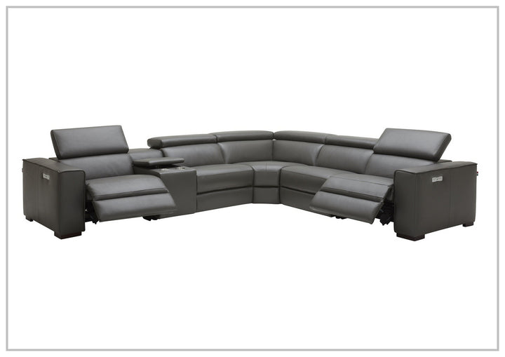 Gio Italia Aventura L-Shaped Leather Power Reclining Sectional Sofa