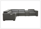 Gio Italia Aventura L-Shaped Leather Power Reclining Sectional Sofa