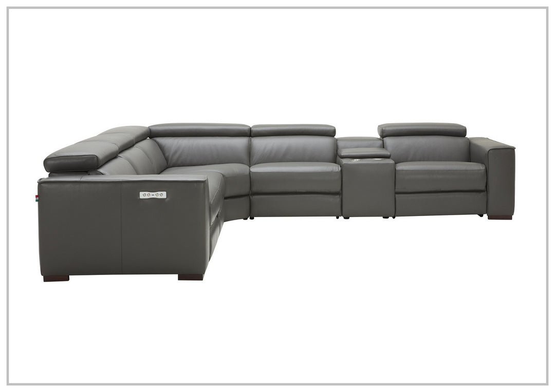 Gio Italia Aventura L-Shaped Leather Power Reclining Sectional Sofa