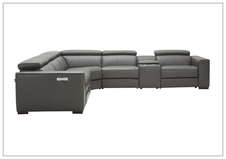 Gio Italia Aventura L-Shaped Leather Power Reclining Sectional Sofa