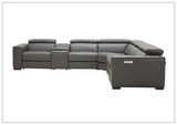 Gio Italia Aventura L-Shaped Leather Power Reclining Sectional Sofa