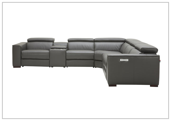 Gio Italia Aventura L-Shaped Leather Power Reclining Sectional Sofa