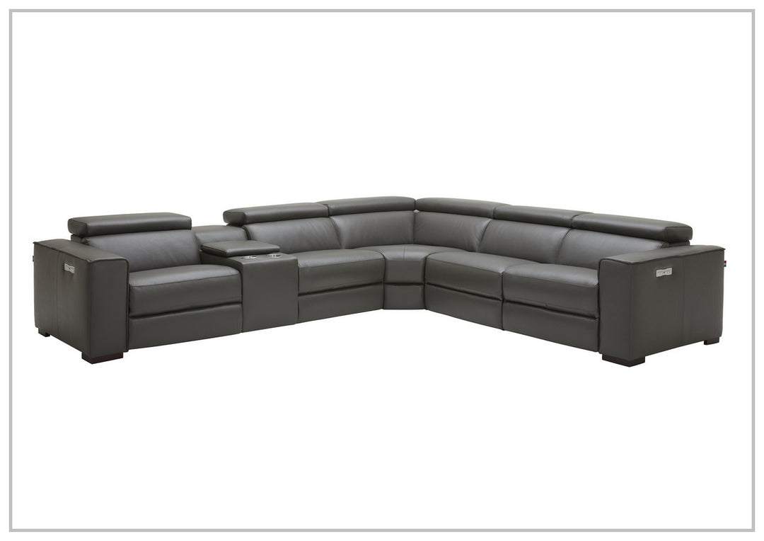 Gio Italia Aventura L-Shaped Leather Power Reclining Sectional Sofa