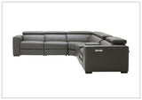 Gio Italia Aventura L-Shaped Leather Power Reclining Sectional Sofa