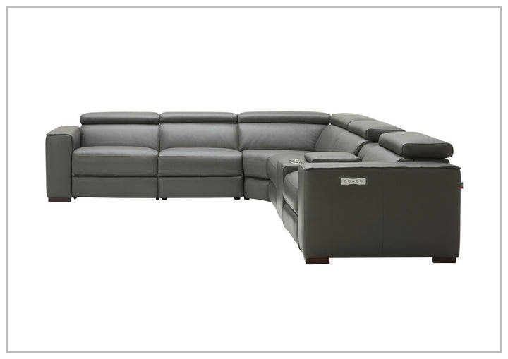 Gio Italia Aventura L-Shaped Leather Power Reclining Sectional Sofa
