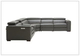 Gio Italia Aventura L-Shaped Leather Power Reclining Sectional Sofa