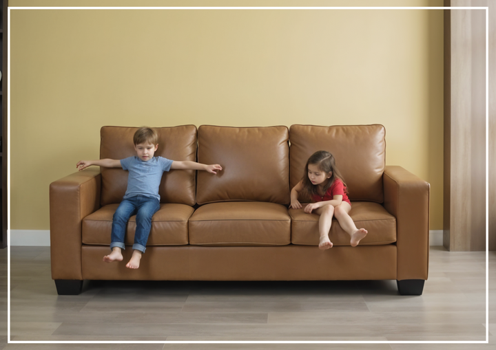 Gio Italia Bella 3-Seater Leather Sofa in caramel brown-SOFABED