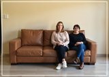 Gio Italia Bella 3-Seater Leather Sofa in caramel brown-SOFABED