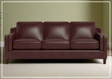 Hydeline Bella Stationary Leather Sofa with Track Arms-Sofabed