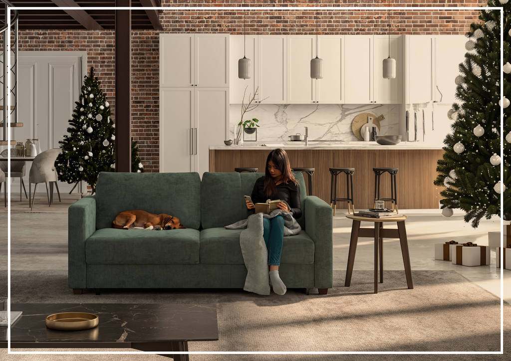 Luonto Fantasy Queen Fabric Sleeper Sofa With Gas Springs