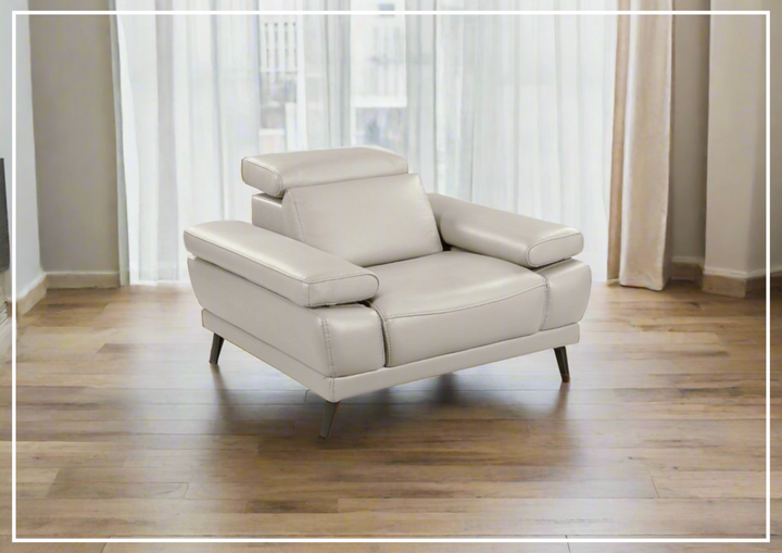Gio Italia Mercer Full-Grain Leather Chair with Adjustable Headrest