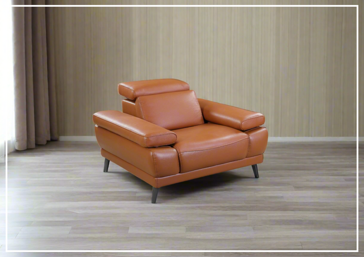 Gio Italia Mercer Full-Grain Leather Chair with Adjustable Headrest