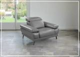 Gio Italia Mercer Full-Grain Leather Chair with Adjustable Headrest