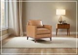 Gio Italia Harper Leather Chair in Tan Color-SOFABED