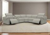 Gio Italia Murray Leather Power Sectional Sofa In Gray-SOFABED