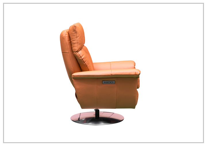 Klaussner Alessandro Leather Double Power Swivel Recliner Chair