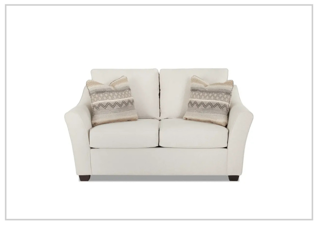 Klaussner Linville Cream Fabric Living Room Set (Sofa + Loveseat)