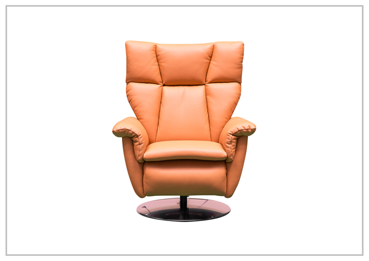 Klaussner Alessandro Leather Double Power Swivel Recliner Chair