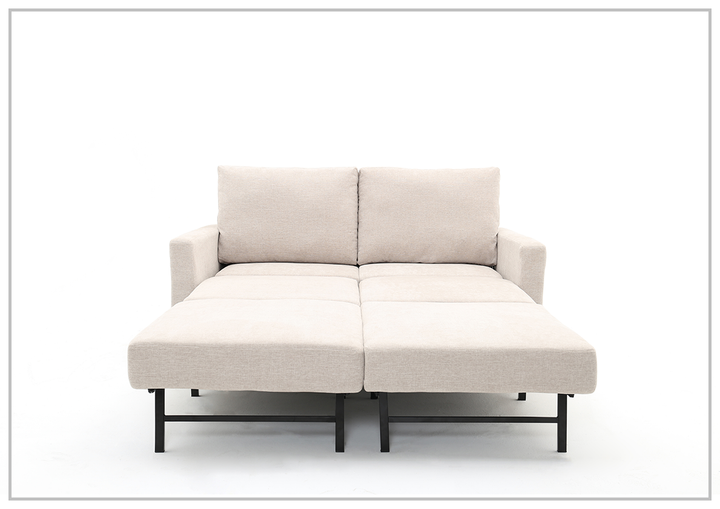 Nova Queen Fabric Sleeper Sofa With Wood and Chrome Legs -sofabed