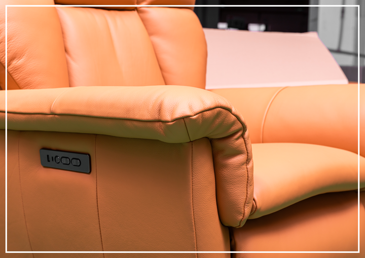 Klaussner Alessandro Leather Double Power Swivel Recliner Chair