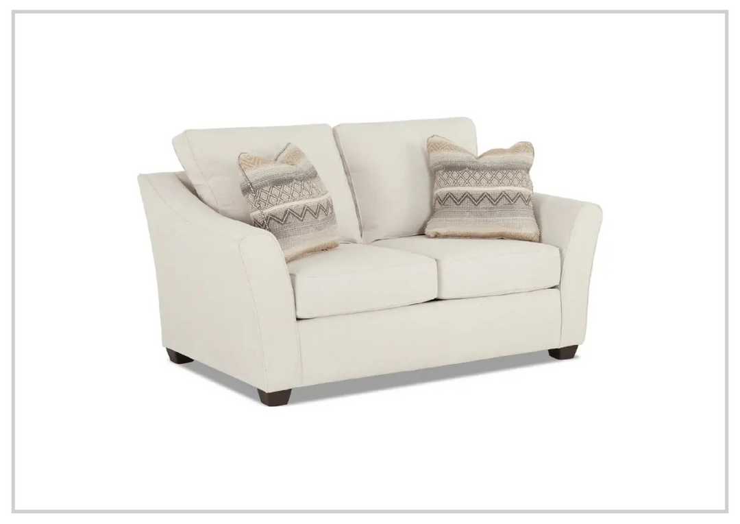Klaussner Linville Cream Fabric Living Room Set (Sofa + Loveseat)