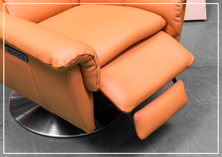Klaussner Alessandro Leather Double Power Swivel Recliner Chair