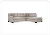 Gio Italia Marston Fabric 2-Piece Sleeper Sectional with Chaise In Light and Dark Color Options