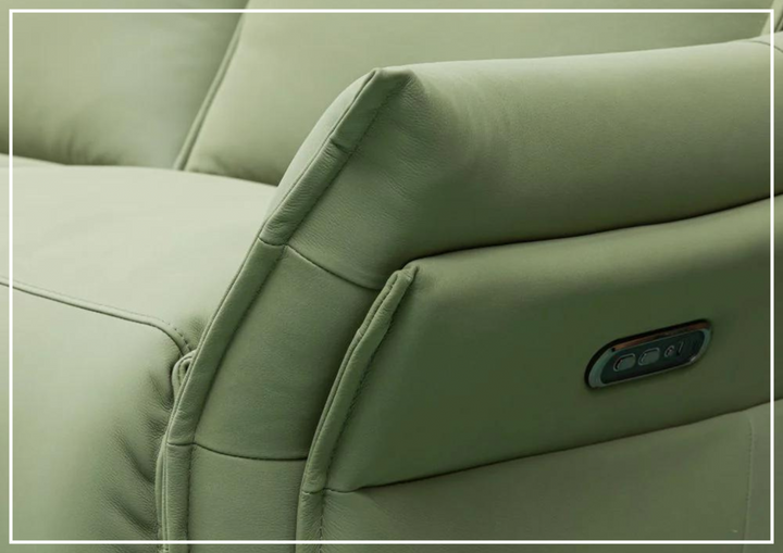 Klaussner Vittoria 3-Seater Leather Power Reclining Sofa in Green