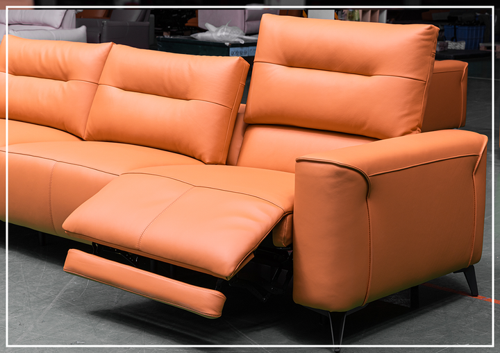 Klaussner Alessandro 3-Seater Leather Power Recliner Sofa with Extended Footrest