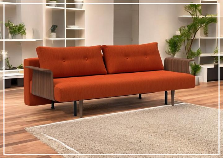 Innovation Living Recast Dark Styletto 2-Seater Fabric Sleeper Sofa-SOFABED