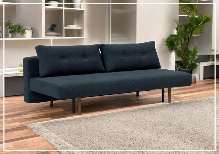 Innovation Living Recast Dark Styletto 2-Seater Fabric Sleeper Sofa-SOFABED