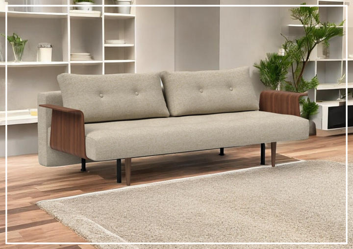 Innovation Living Recast Dark Styletto 2-Seater Fabric Sleeper Sofa-SOFABED