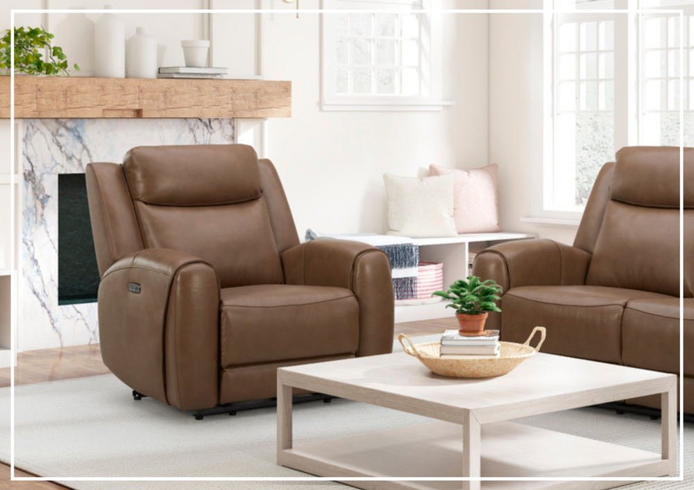 Gio Italia Wonder Power Recliner Chair In Leather and Fabric Options-SOFABED