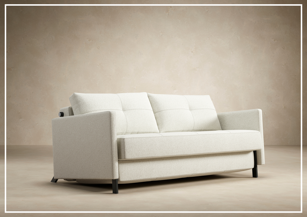 Innovation Living Cubed Fabric 2-Seater Queen Sized Sleeper Sofa-SOFABED